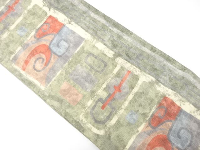 JAPANESE KIMONO / FUKURO OBI / SILK / ABSTRACT PATTERN